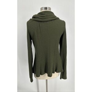 Anthropologie Maeve Ribbed Cowl Neck Long Sleeve Top
